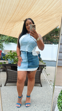 2 Tone Denim Skirt Set